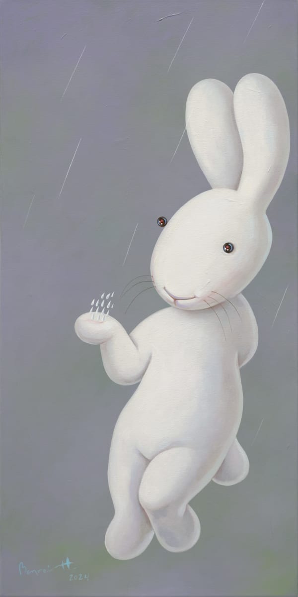 黃本蕊 Benrei HUANG 雨的歸處 Home for the raindrops, 2024 壓克力顏料/畫布 Acrylic on canvas 122 x 61 cm