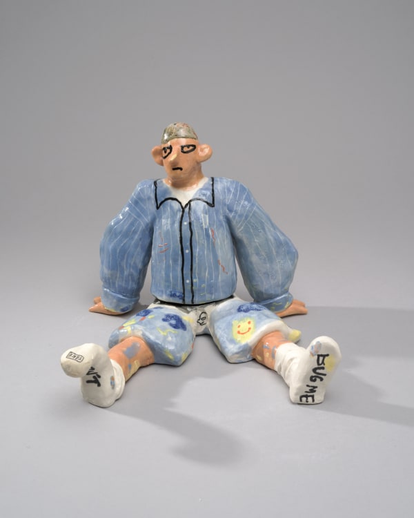 桑拿大可 Sangna Take 放空的男子-3 Man In a Daze No.3, 2024 陶瓷、化妝土、釉 Clay, engobe, glaze 18 x 20 x 21 cm