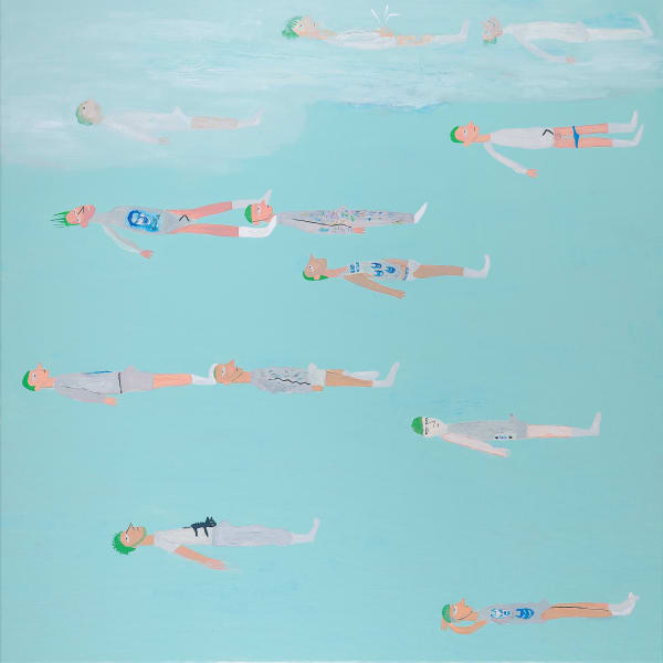 桑拿大可 Sangna Take 躺著想事情 Lying Down and Thinking about Things, 2022 壓克力顏料／畫布 Acrylic on canvas 35 3/8 x 35 3/8 in 90 x 90 cm