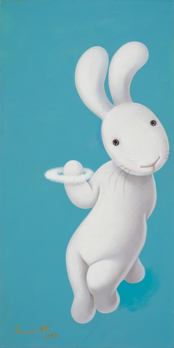 黃本蕊 Benrei HUANG 我在指尖造雲 Making cloud at my fingertip, 2023 壓克力顏料/畫布 Acrylic on canvas 122 x 61 cm