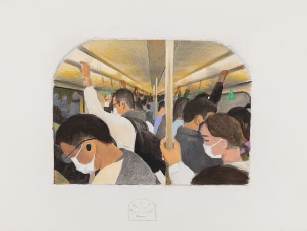 张安 ZHANG An, 地铁(草图) In the Subway (drawing), 2021
