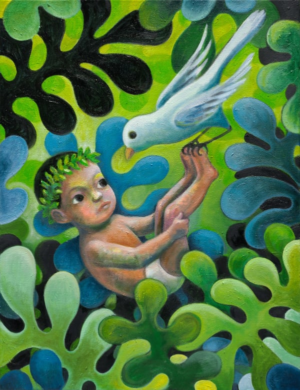 幾米 Jimmy Liao 生命之鴿 Dove of My Life, 2022 油彩/畫布 Oil on canvas 65 x 50 cm