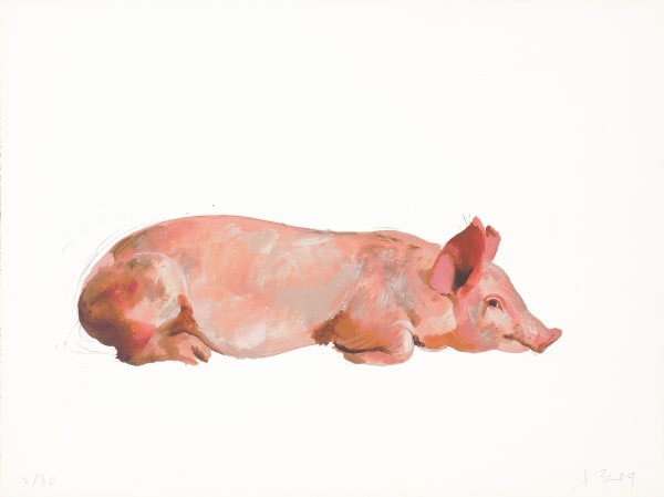 劉小東 LIU Xiaodong 趴 Lying on Its Belly, 2009 石版畫/紙 Lithograph on paper 57 x 76 cm Edition of 30