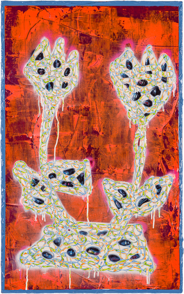劉文豪 LIU Wen Hao 連連看 II Connect The Dots II, 2024 壓克力顏料、噴漆/畫布 Acrylic and spray paint on canvas 90 x 56 cm