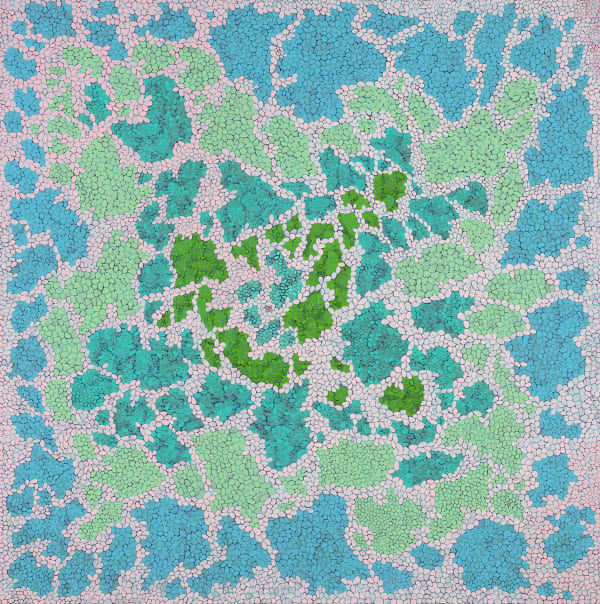 王玫玲 Mei Ling WANG 流動 Flow, 2019 壓克力顏料、批土/畫布 Acrylic and putty on canvas 39 3/8 x 39 3/8 in 100 x 100 cm