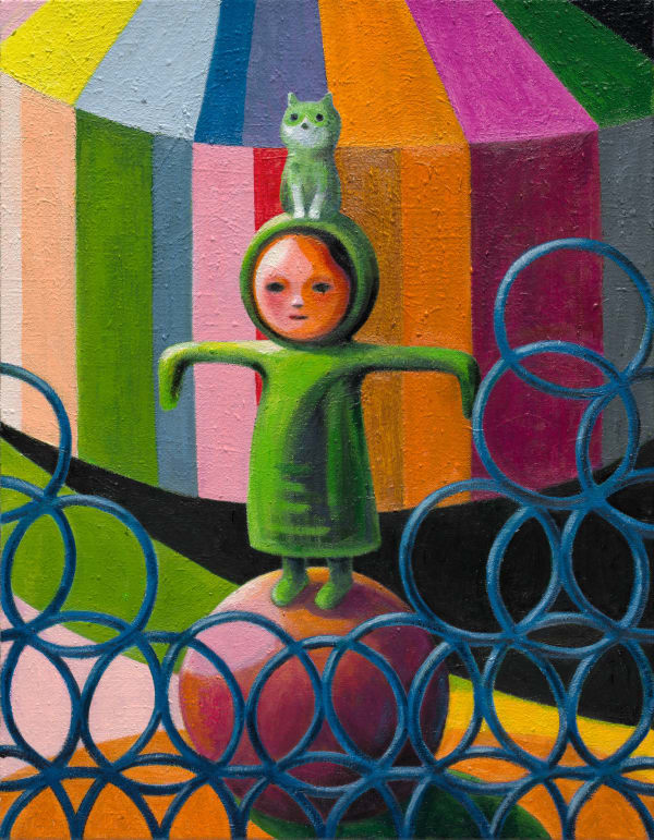 幾米 Jimmy Liao 123木頭人 Red Light, Green Light , 2023 油彩／畫布 Oil on canvas 65 x 50 cm