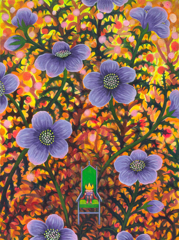 幾米 Jimmy Liao 小王子的寶座-2 The Throne of the Little Prince-2, 2022 壓克力顏料／紙 Acrylic on paper 76 x 56 cm