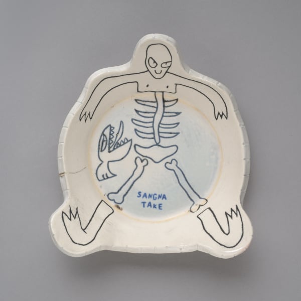 桑拿大可 Sangna Take 泡澡-2 Take a Bath No.2, 2024 陶瓷、化妝土、釉 Clay, engobe, glaze 14 x 11 x 2.5 cm