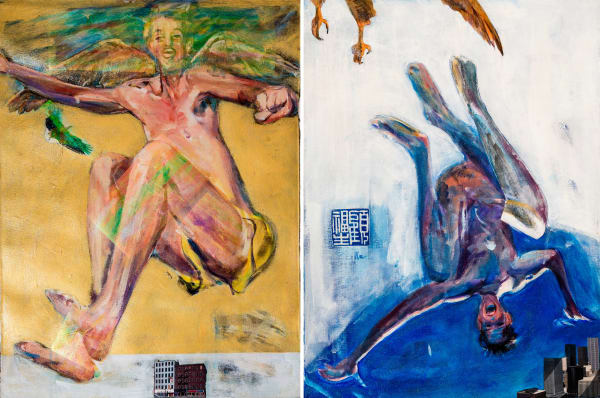 顧福生 Fu-Sheng KU 起落 Up and Down, 1998 綜合媒材/畫布 Mixed media on canvas 24 1/8 x 36 1/4 in 61 x 92 cm