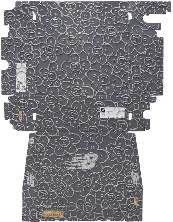 劉正堃 Abei LIU 亂入系列- HUA HUA GARDEN亂入NEW BALANCE鞋盒 HUA HUA GARDEN on NEW BALANCE SHOE BOX, 2022 紙線／紙 Paper thread on paper 30 3/4 x 23 1/4 in 78 x 59 cm