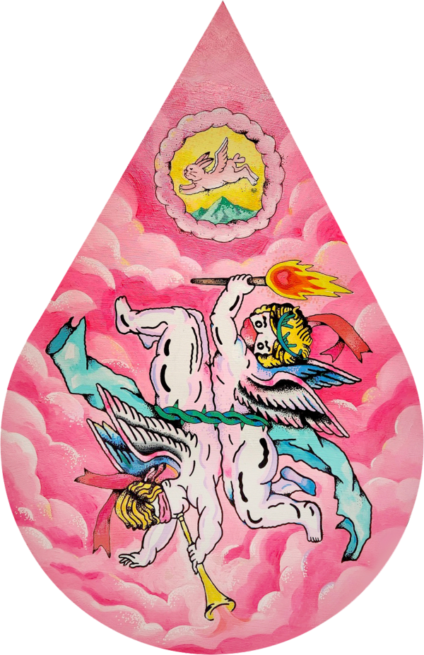 喇叭吮 Laba 69天使 69 angel, 2022 壓克力顏料／畫布 Acrylic on canvas 23 5/8 x 15 3/4 in 60 x 40 cm