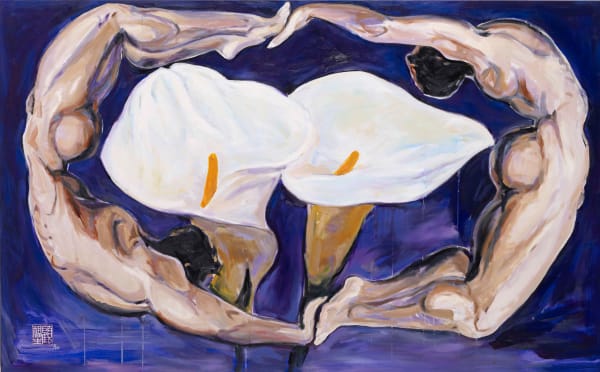 顧福生 Fu-Sheng KU 雙胞 Two of a Kind, 2011 油彩／畫布 Oil on canvas 42 1/8 x 68 1/8 in 107 x 173 cm