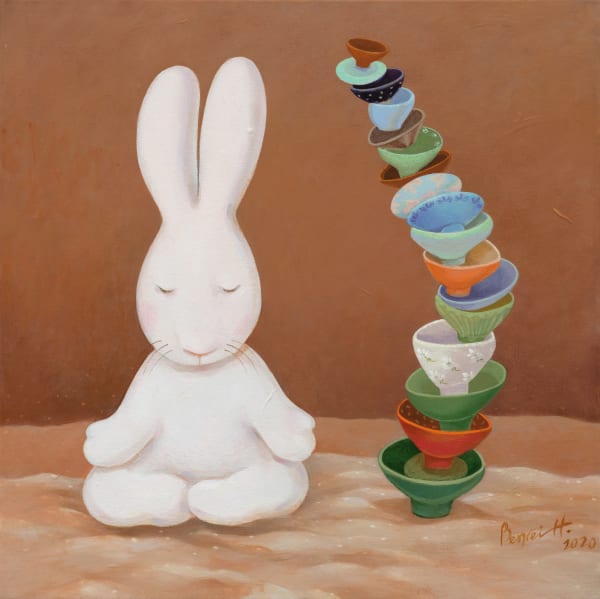 黃本蕊 Benrei HUANG 九日養生茶道—第五日 Nine days of therapeutic tea ceremony - day 5, 2020 壓克力顏料/畫布 Acrylic on canvas 20 1/8 x 20 1/8 in 51 x 51 cm