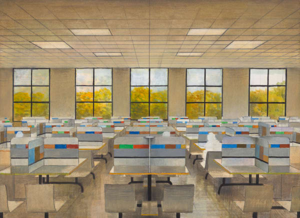 張安 ZHANG An, 《疫情期間的食堂》色彩小稿之一"Canteen during the Epidemic" Color Sketches 1, 2020