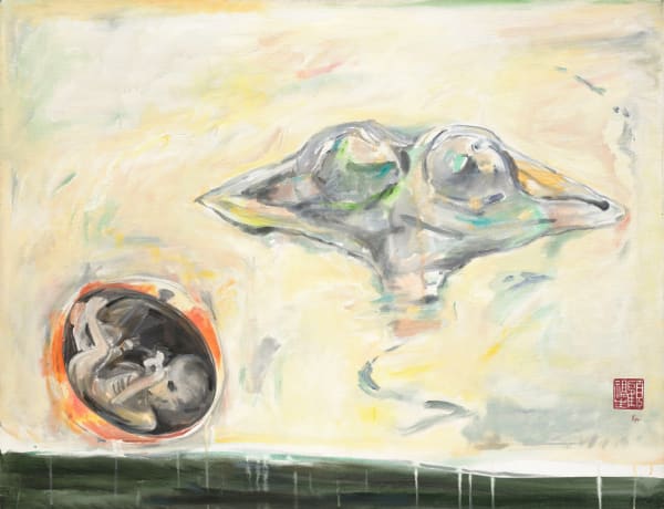 顧福生 Fu-Sheng KU 混沌初開 In the Beginning, 1996 綜合媒材／畫布 Mixed media on canvas 37 1/4 x 49 1/4 in 94.5 x 125 cm