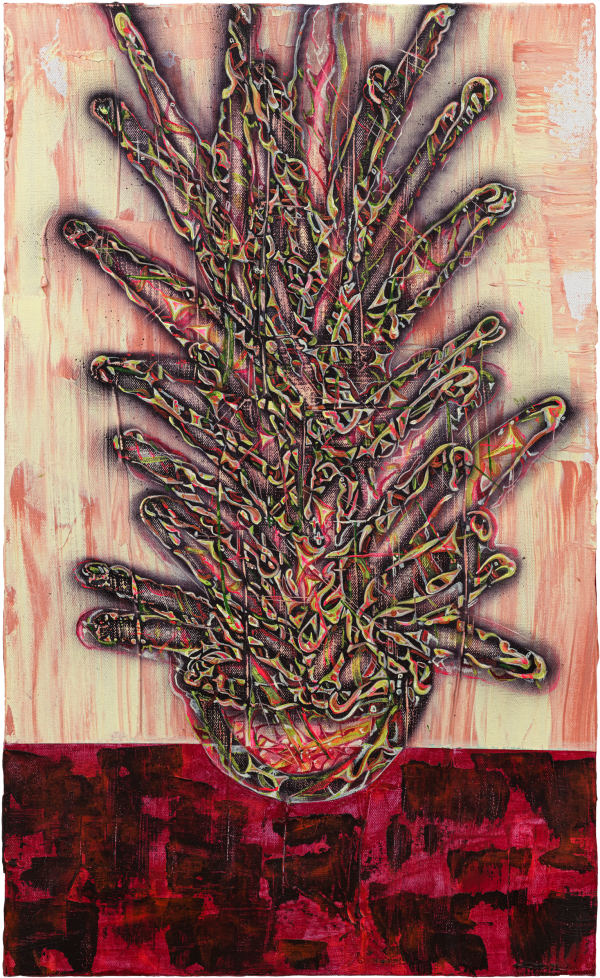 劉文豪 LIU Wen Hao 上上 Up, Up!, 2023 壓克力顏料、噴漆/畫布 Acrylic and spray paint on canvas 69 x 42.5 cm