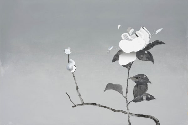 品川亮 RYO SHINAGAWA 梅椿 Plum and Camellia, 2023 壓克力顏料/畫布 Acrylic on canvas 19 3/4 x 29 1/2 in 50 x 75 cm