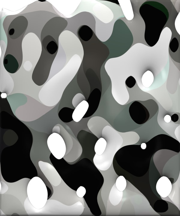 劉世芬 LIU Shih-Fen 綠 迷 * 彩 Green Camouflage, 2022 色鉛筆素描結合數位影像/輸出於紙上(鋁板裱褙) Color pencil sketches combined with digital image, print on paper, mounting on dibond 11 3/4 x 9 7/8 in, 3 Ed. + 1 A.P. 30 x 25 cm, 3 Ed. + 1 A.P.