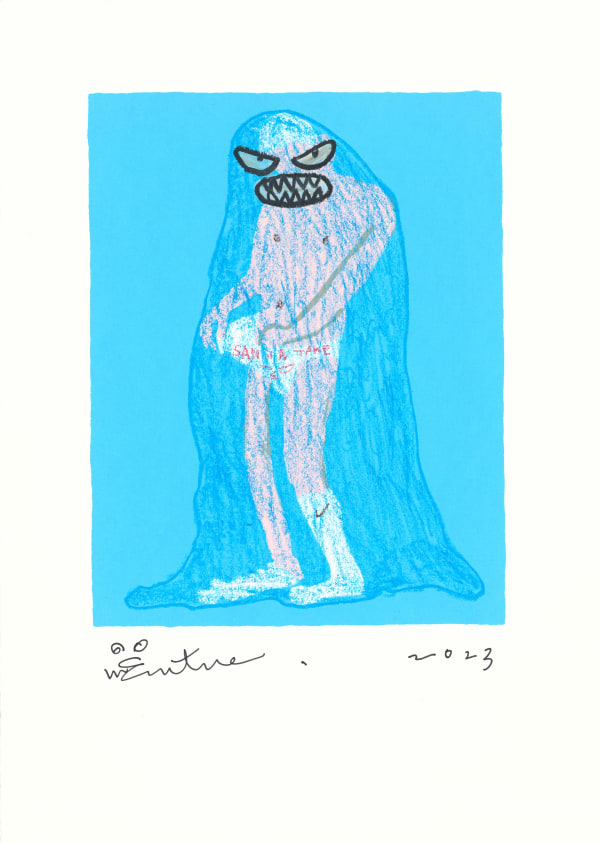 桑拿大可 Sangna Take 享受生活-23 Enjoy Life-23, 2023 絹印、壓克力顏料/紙 Silkscreen and acrylic on paper 50 x 35.5 cm