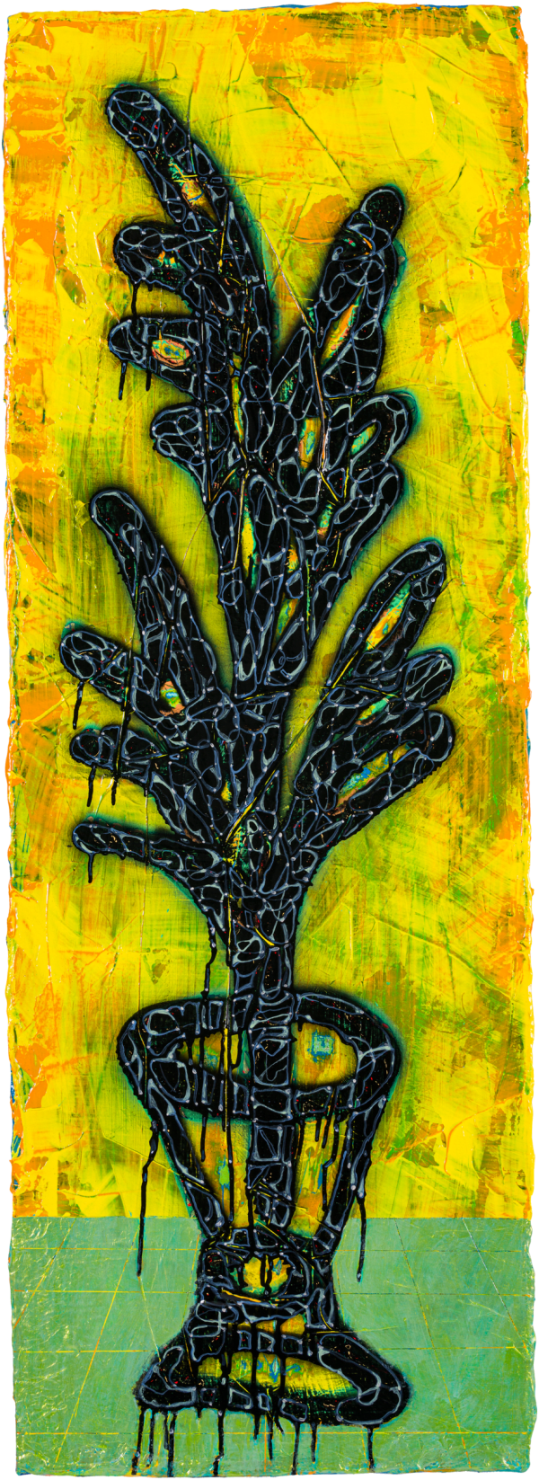 劉文豪 LIU Wen Hao 你 ! 像座獎盃 You ! Like a Trophy, 2024 壓克力顏料、噴漆/畫布 Acrylic and spray paint on canvas 121 x 42 cm