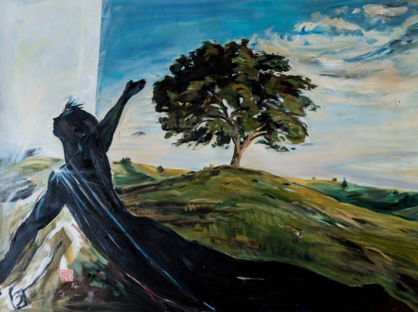 顧福生 Fu-Sheng KU 再見 Farewell, 2001 油彩／畫布 Oil on canvas 24 1/8 x 31 7/8 in 61 x 81 cm