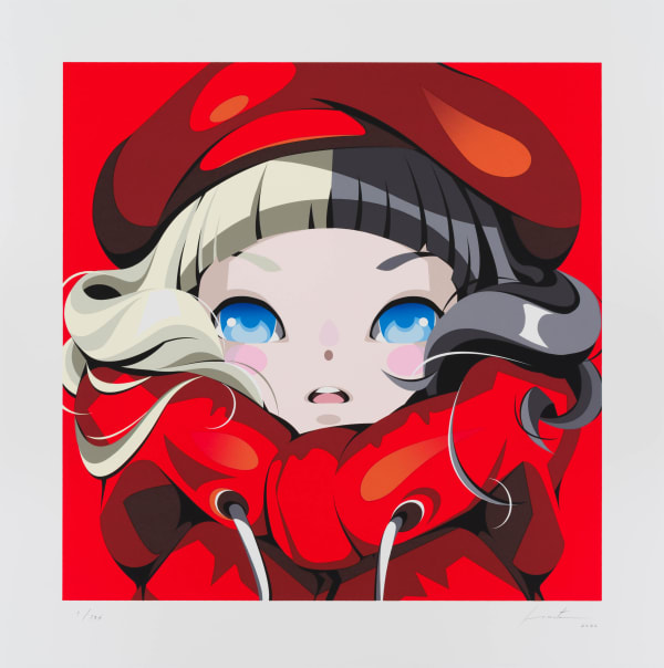 松浦浩之 Hiroyuki Matsuura Little Red Hood (silkscreen), 2022 絹印／紙 Silkscreen print on paper 25 3/8 x 25 1/4 in 64.5 x 64 cm Edition of 136 plus 14 A.P.