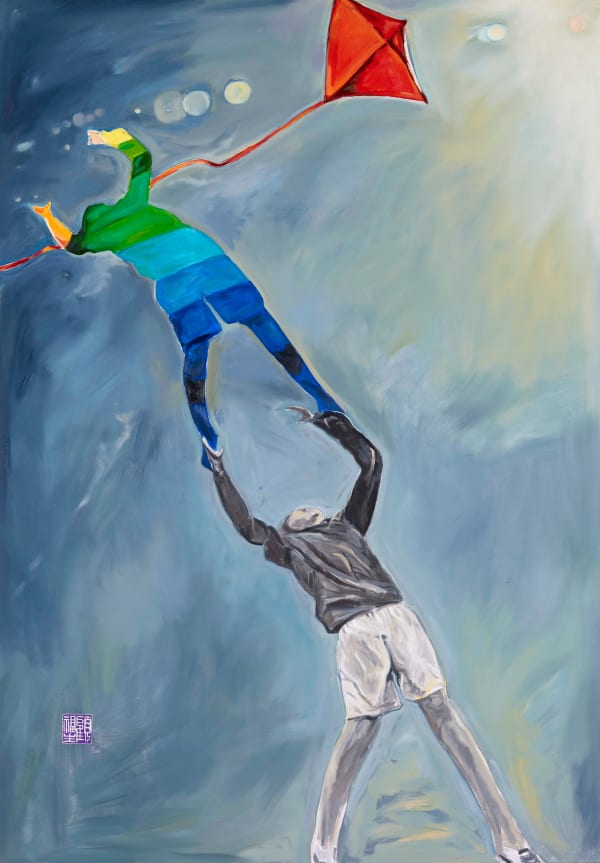 顧福生 Fu-Sheng KU 飛去 UP UP and Away, 2010 油彩／畫布 Oil on canvas 68 1/8 x 48 1/8 in 173 x 122 cm