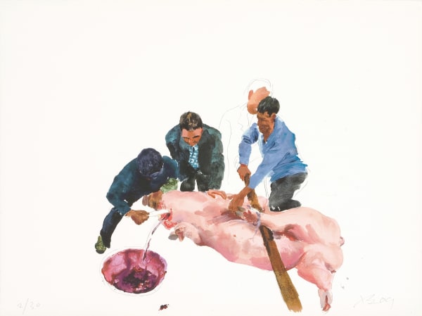 劉小東 LIU Xiaodong 第二刀 Second Cut, 2009 石版畫/紙 Lithograph on paper 57 x 76 cm, Ed. 4/30 Edition of 30