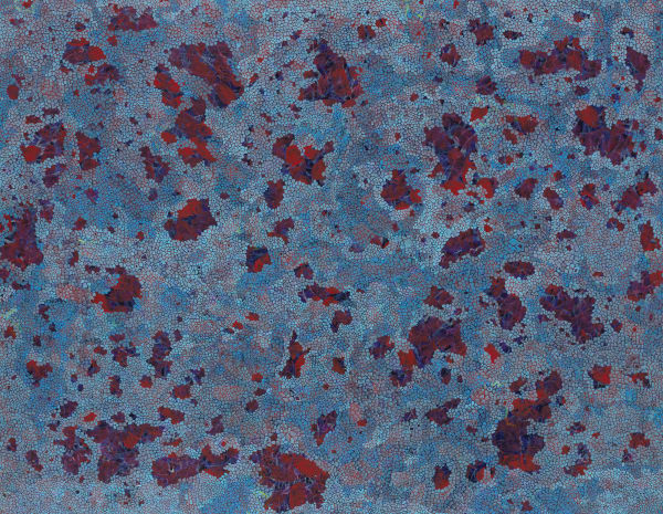 王玫玲 Mei Ling WANG 海紋 Larimar, 2017 壓克力顏料、批土/畫布 Acrylic and putty on canvas 35 7/8 x 45 7/8 in 91 x 116.5 cm