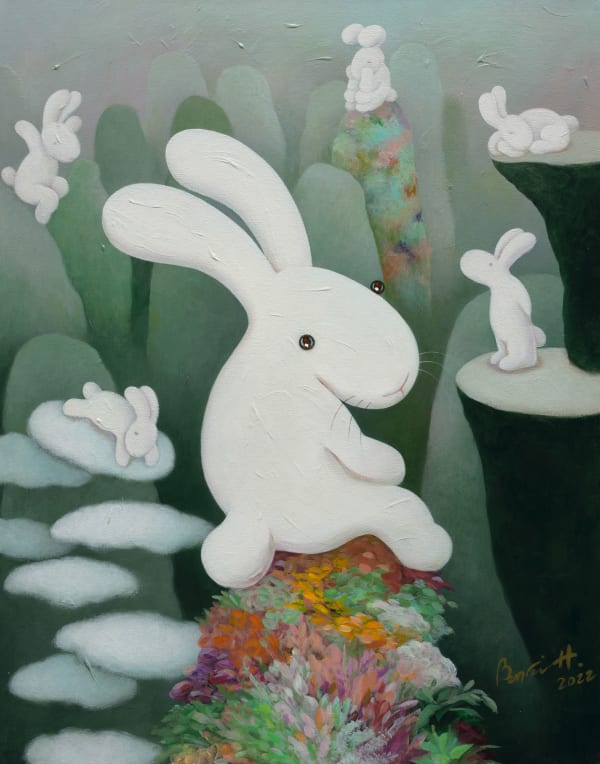 黃本蕊 Benrei HUANG 休閒定律:孤獨旅行者篇 The theory of leisure: lonely travelers edition, 2022 壓克力顏料/畫布 Acrylic on canvas 28 x 22 in 71 x 56 cm