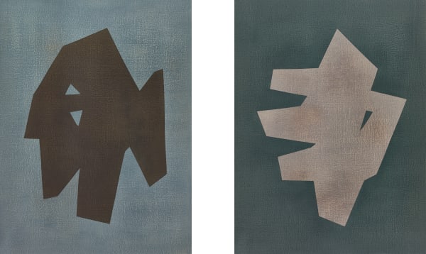 吳東龍 Wu Tung-Lung 符號-142 符號-143 Symbol-142 Symbol-143, 2020 油彩／畫布板 Oil on canvas board 120 x 90 cm／each, set of 2