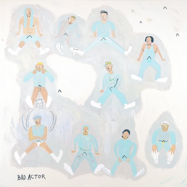 桑拿大可 Sangna Take 壞蛋們與噴泉小丘 Bad Guys and Fountain Hill, 2022 壓克力顏料／畫布 Acrylic on canvas 35 3/8 x 35 3/8 in 90 x 90 cm