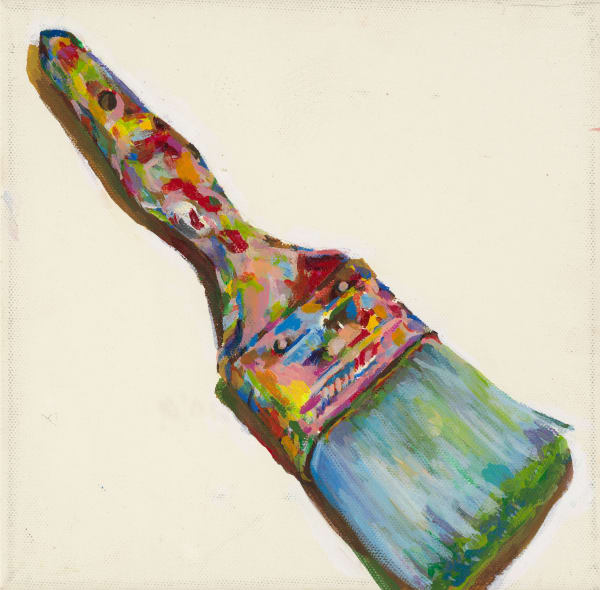 曲家瑞 Kristycharay 老刷子 Old Brush, 2016 壓克力顏料／畫布 Acrylic on canvas 7 5/8 x 7 5/8 in 19.5 x 19.5 cm