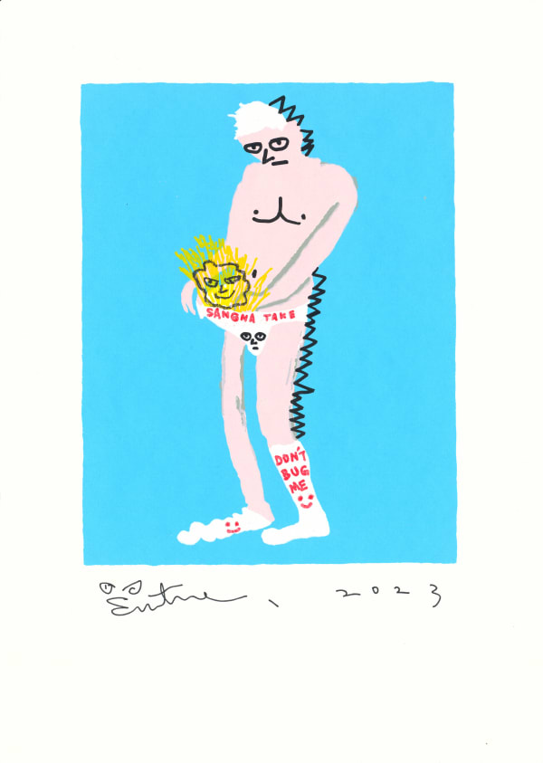 桑拿大可 Sangna Take 享受生活-38 Enjoy Life-38, 2023 絹印、壓克力顏料/紙 Silkscreen and acrylic on paper 50 x 35.5 cm