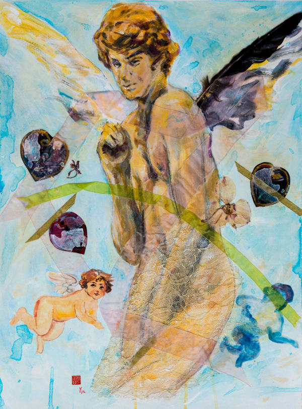 顧福生 Fu-Sheng KU 越過虹橋 Over the Rainbow, 2005 綜合媒材／紙 Mixed media on paper 24 1/8 x 18 1/8 in 61 x 46 cm