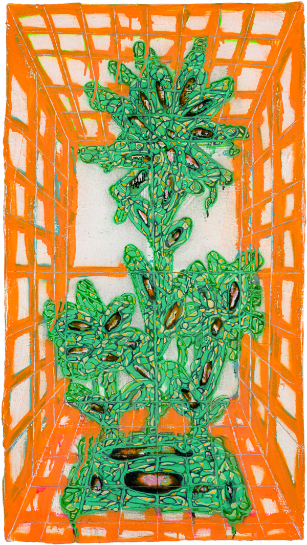 劉文豪 LIU Wen Hao 重新為你打造一個家 I Build a New Home for You I, 2024 壓克力顏料、噴漆/畫布 Acrylic and spray paint on canvas 90 x 50 cm