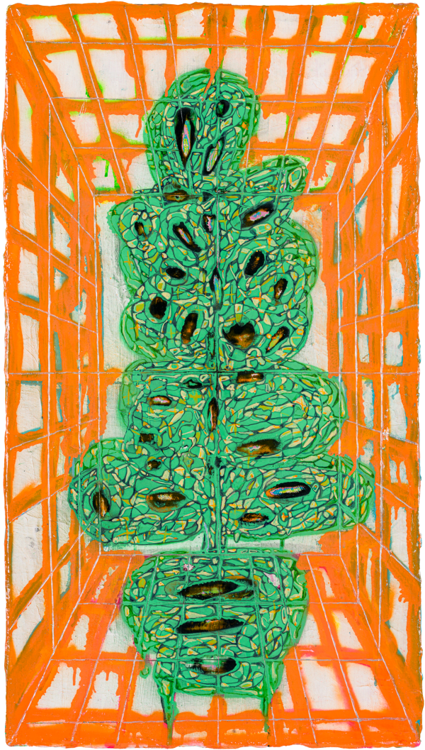 劉文豪 LIU Wen Hao 重新為你打造一個家 II Build a New Home for You II, 2024 壓克力顏料、噴漆/畫布 Acrylic and spray paint on canvas 90 x 50 cm
