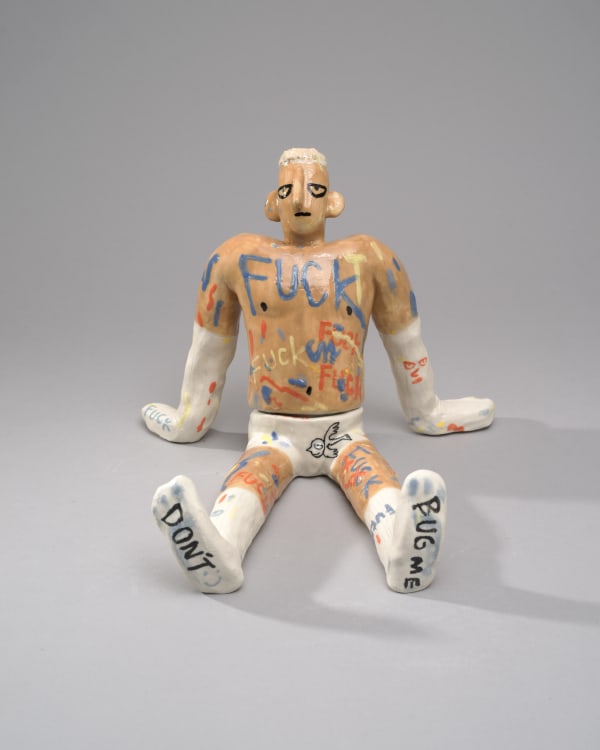 桑拿大可 Sangna Take 放空的男子-5 Man In a Daze No.5, 2024 陶瓷、化妝土、釉 Clay, engobe, glaze 20 x 23 x 25 cm