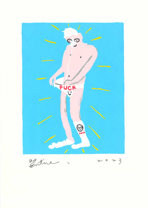 桑拿大可 Sangna Take 享受生活-16 Enjoy Life-16, 2023 絹印、壓克力顏料/紙 Silkscreen and acrylic on paper 50 x 35.5 cm