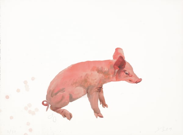 劉小東 LIU Xiaodong 蹲 Squatting, 2009 石版畫/紙 Lithograph on paper 57 x 76 cm Edition of 30