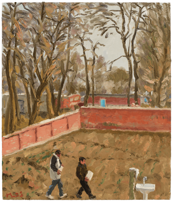 刘小东 LIU Xiaodong 哥哥搬石头 Elder Brothers Moving Stones, 2023 油彩/亚麻布 Oil on canvas 70 x 60 cm