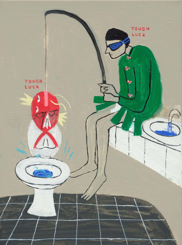 桑拿大可 Sangna Take Pokemon x Bottega Veneta-鯉魚王 Pokemon x Bottega Veneta-Magikarp, 2022 壓克力顏料／畫布 Acrylic on canvas 15 3/4 x 11 3/4 in 40 x 30 cm