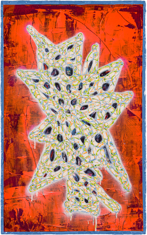 劉文豪 LIU Wen Hao 連連看 I Connect The Dots I, 2024 壓克力顏料、噴漆/畫布 Acrylic and spray paint on canvas 90 x 56 cm