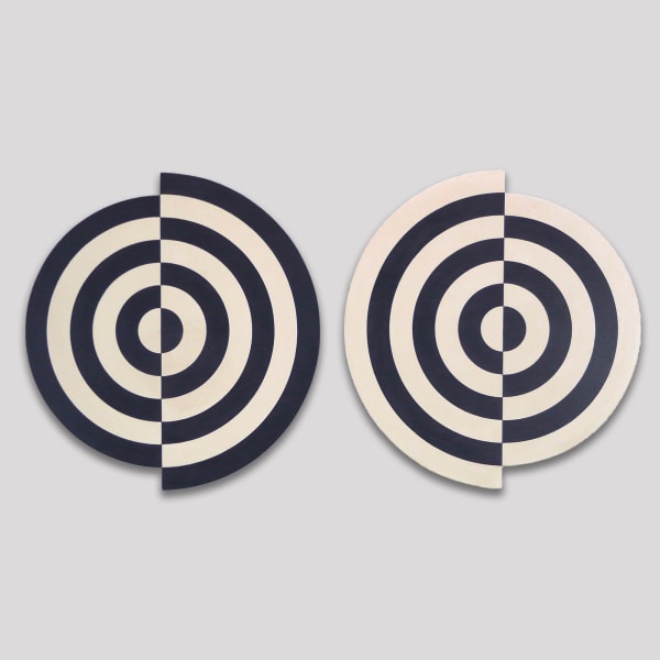 Ennio L. Chiggio, Struttura Visiva - Anelli alternati margini mobili BN, 1964-1968