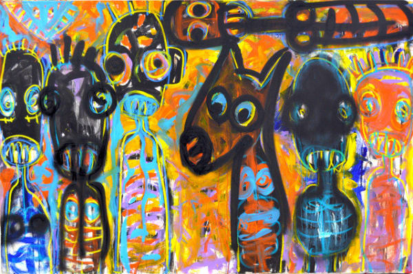 Aboudia, Protest Color Tagged, 2016