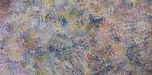 Belinda Golder Kngwarreye Bush Yam Flowers, 2022 acrylic on linen 100 x 199 cm 39 3/8 x 78 3/8 in
