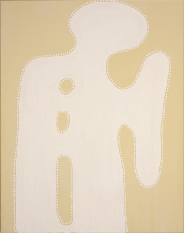 Atlanta Mercy Umbulgurri Old Woman Singing out for her Dog, 2021 ochre on canvas 80 x 60 cm 31 1/2 x 23 5/8 in