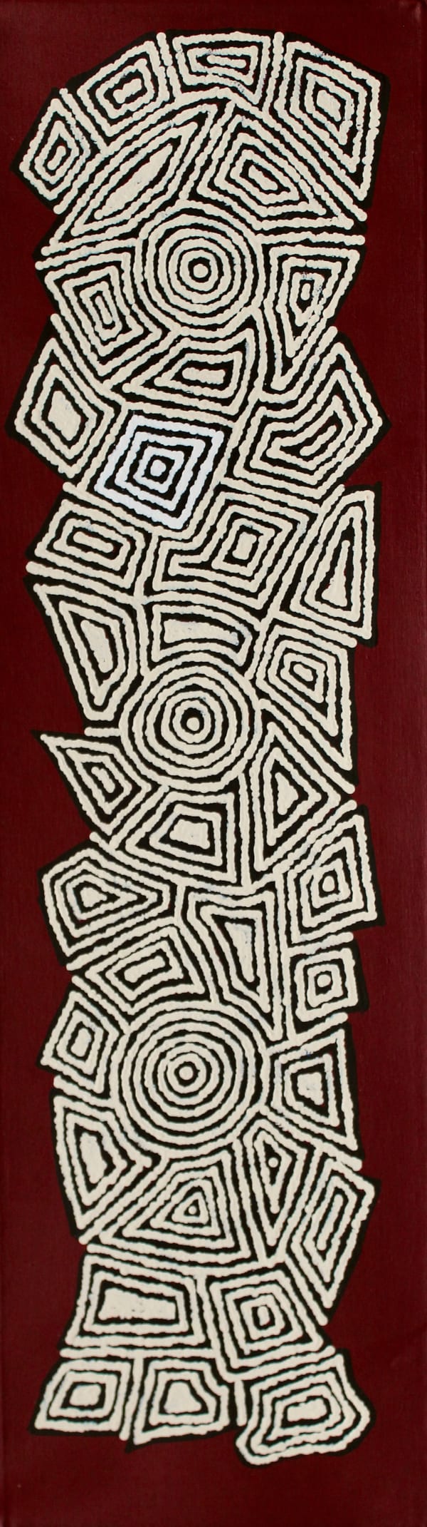 Valerie Napanangka Marshall Pikilyi Jukurrpa (Vaughan Springs Dreaming), 2023 acrylic on linen 107 x 30 cm 42 1/8 x 11 3/4 in