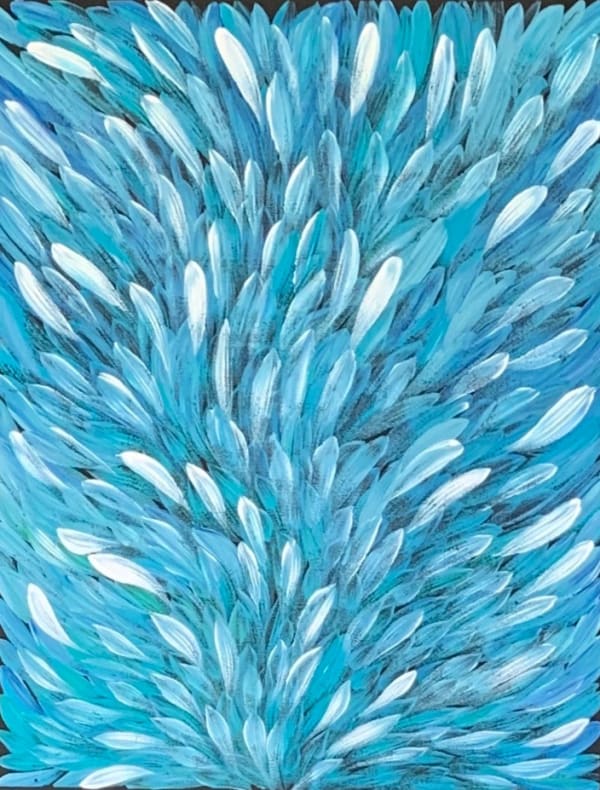 Esther Haywood Petyarre Leaves, 2021 acrylic on linen 71 x 89 cm 28 x 35 1/8 in