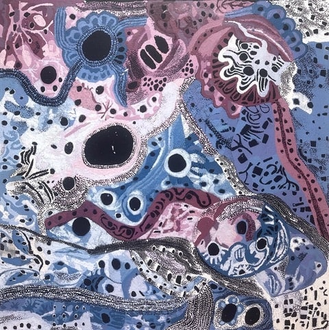 Pauline Minmila Wangin, Kapi Tjukula (Water Hole), 2023